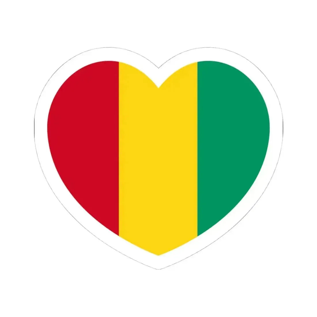 Heart Flag of Guinea - STICKER Vinyl Kiss-Cut Decal 4 Inch White - The Sticker Space
