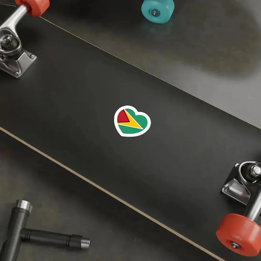 Heart Flag of Guyana - STICKER Vinyl Die-Cut Decal - The Sticker Space