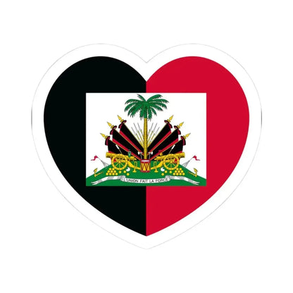 Heart Flag of Haiti 1964-1986 - STICKER Vinyl Kiss-Cut Decal 3 Inch White - The Sticker Space