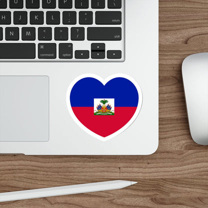 Heart Flag of Haiti - STICKER Vinyl Die-Cut Decal-The Sticker Space