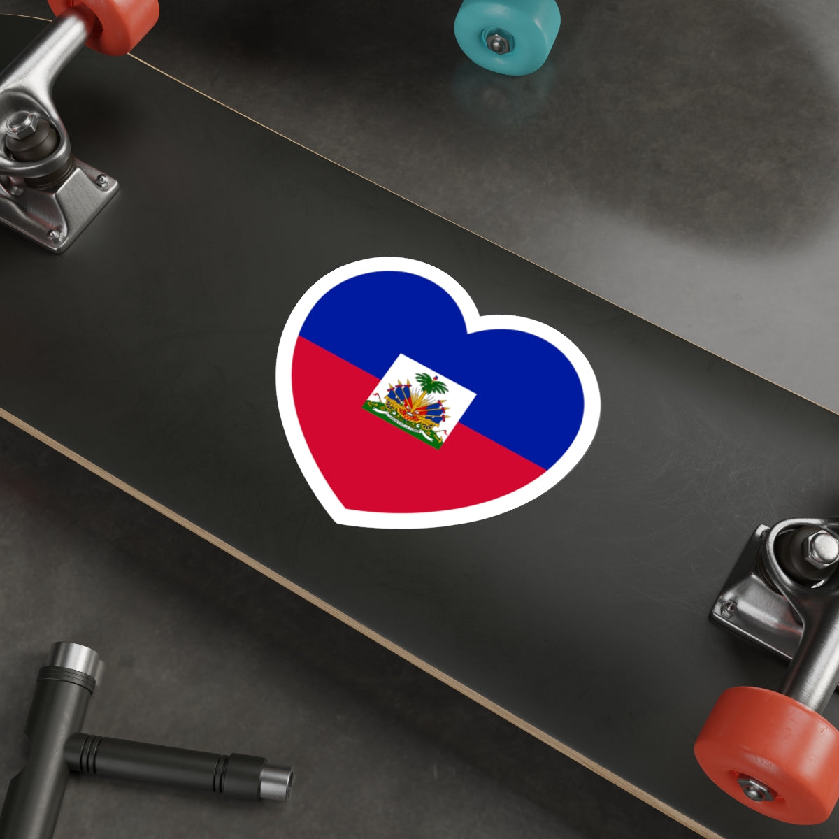 Heart Flag of Haiti - STICKER Vinyl Die-Cut Decal-The Sticker Space