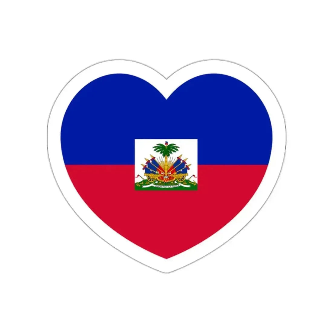 Heart Flag of Haiti - STICKER Vinyl Die-Cut Decal White Die-Cut 2 Inch - The Sticker Space