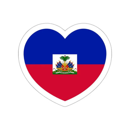 Heart Flag of Haiti - STICKER Vinyl Die-Cut Decal White Die-Cut 2 Inch - The Sticker Space