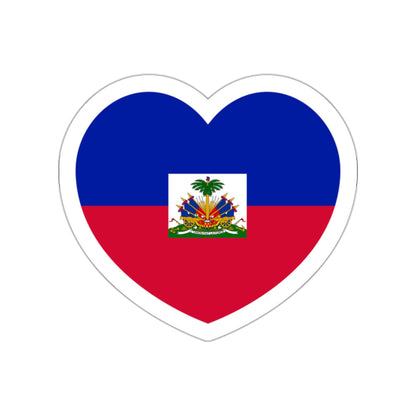 Heart Flag of Haiti - STICKER Vinyl Die-Cut Decal-White-The Sticker Space