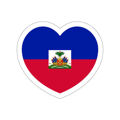 Heart Flag of Haiti - STICKER Vinyl Die-Cut Decal-White-The Sticker Space