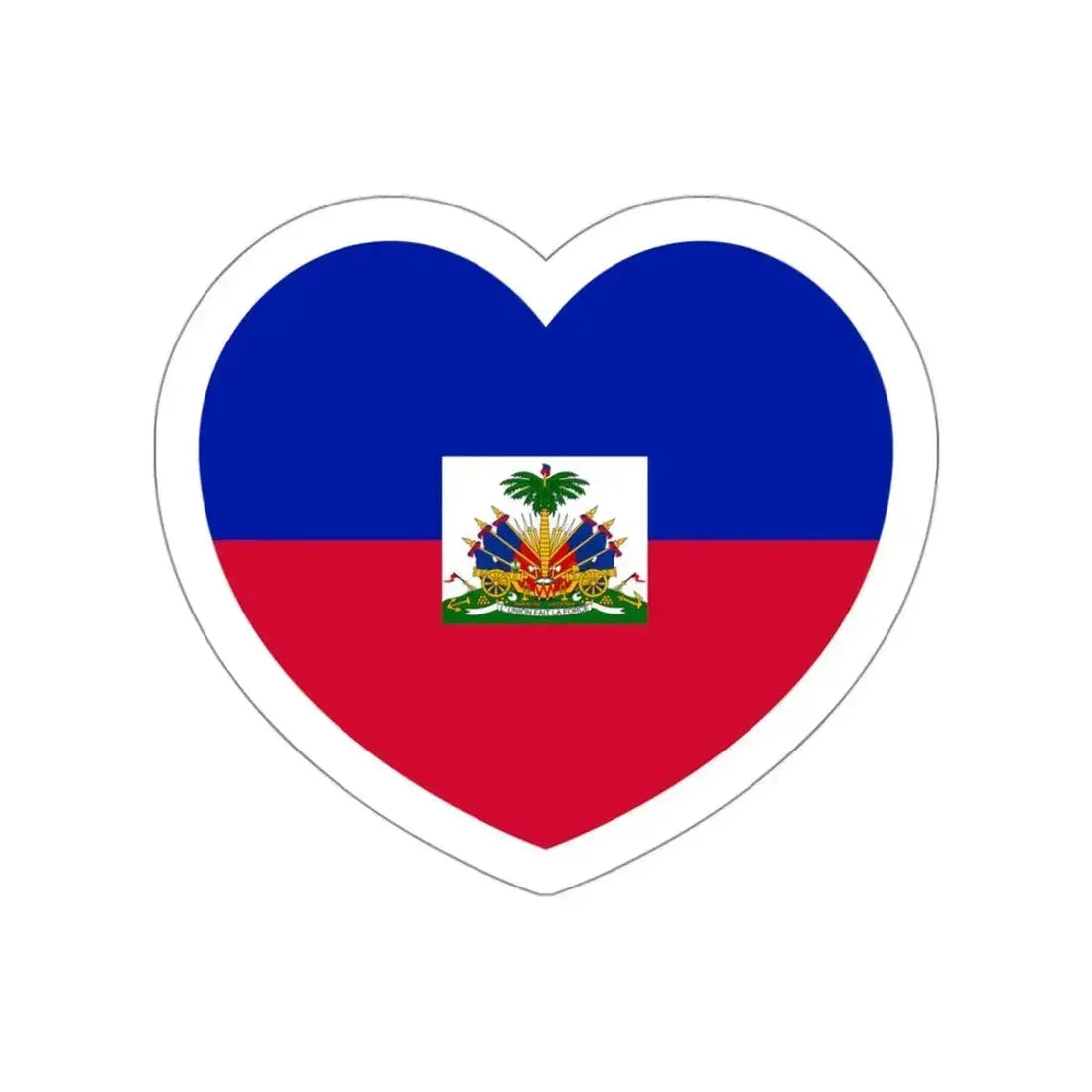 Heart Flag of Haiti - STICKER Vinyl Die-Cut Decal White Die-Cut 3 Inch - The Sticker Space