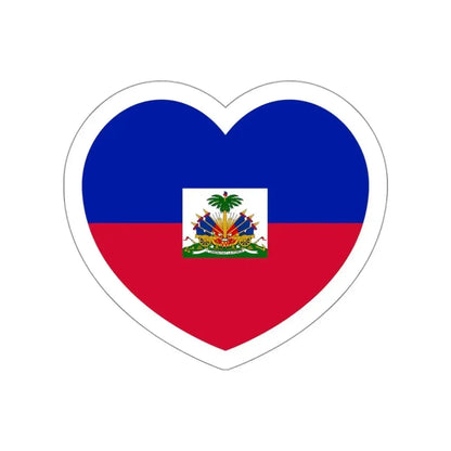 Heart Flag of Haiti - STICKER Vinyl Die-Cut Decal White Die-Cut 3 Inch - The Sticker Space