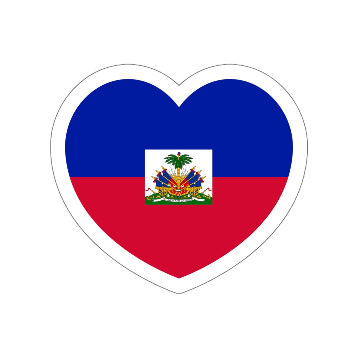 Heart Flag of Haiti - STICKER Vinyl Die-Cut Decal-White-The Sticker Space