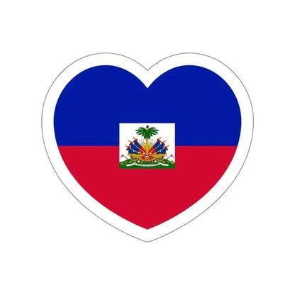 Heart Flag of Haiti - STICKER Vinyl Die-Cut Decal White Die-Cut 5 Inch - The Sticker Space