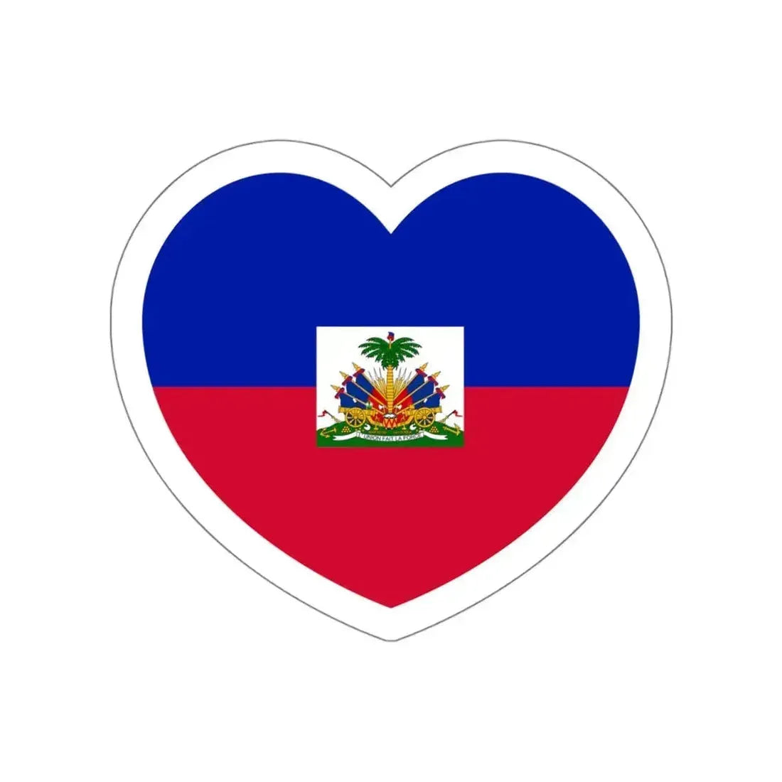 Heart Flag of Haiti - STICKER Vinyl Die-Cut Decal White Die-Cut 6 Inch - The Sticker Space