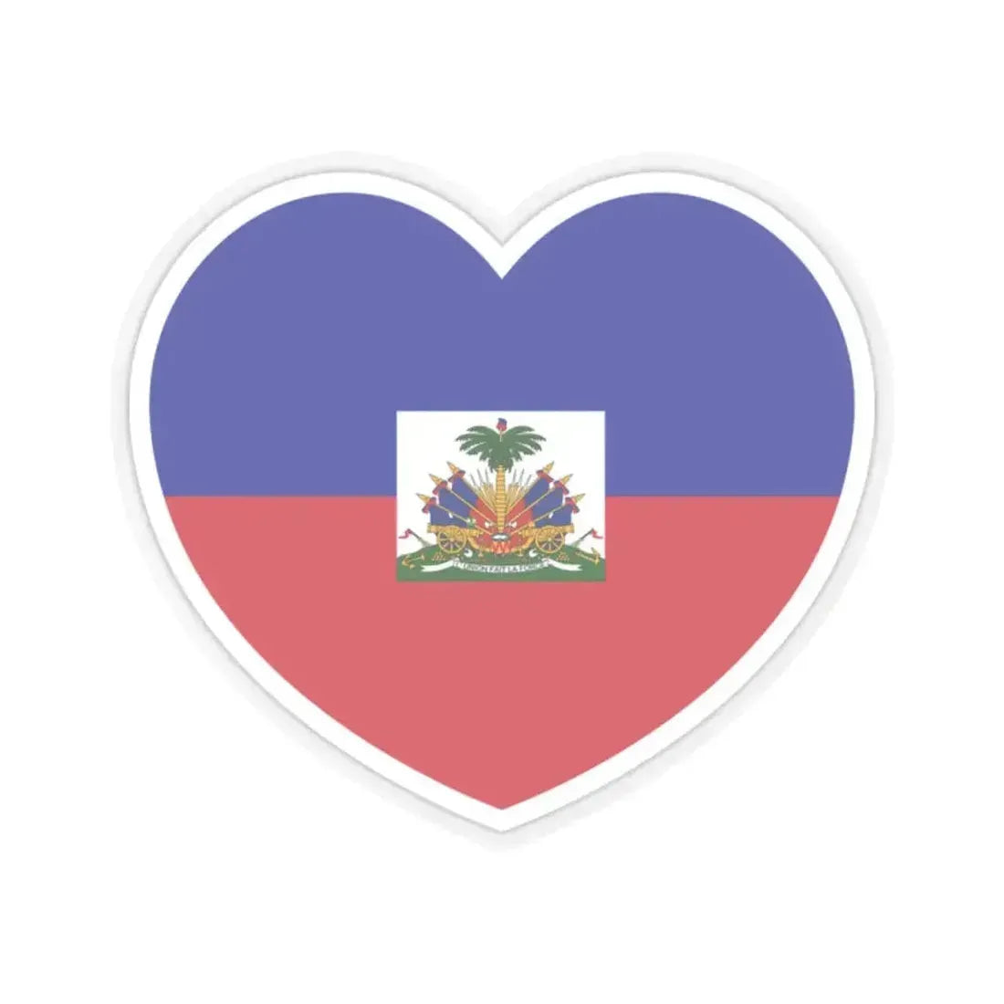 Heart Flag of Haiti - STICKER Vinyl Kiss-Cut Decal 2 Inch Transparent - The Sticker Space