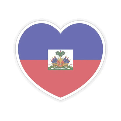 Heart Flag of Haiti - STICKER Vinyl Kiss-Cut Decal 2 Inch Transparent - The Sticker Space