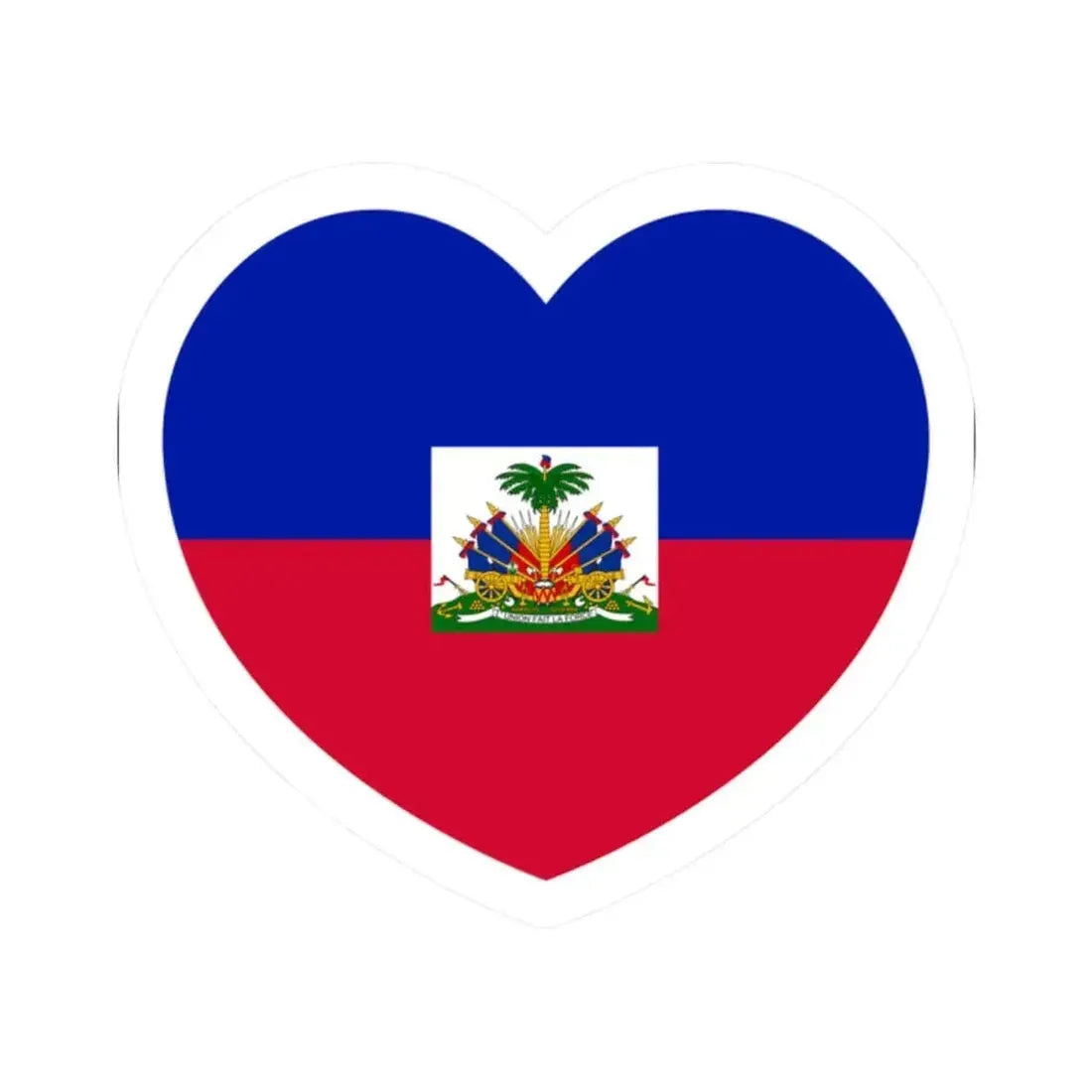 Heart Flag of Haiti - STICKER Vinyl Kiss-Cut Decal 2 Inch White - The Sticker Space
