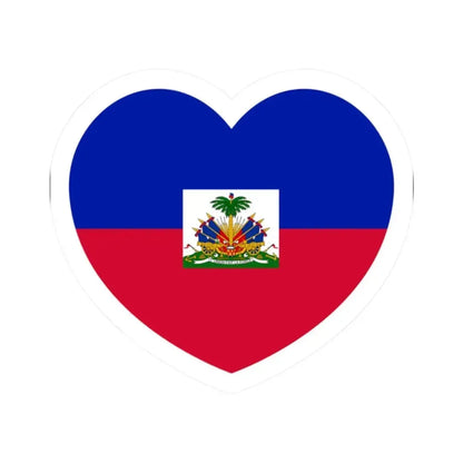 Heart Flag of Haiti - STICKER Vinyl Kiss-Cut Decal 2 Inch White - The Sticker Space