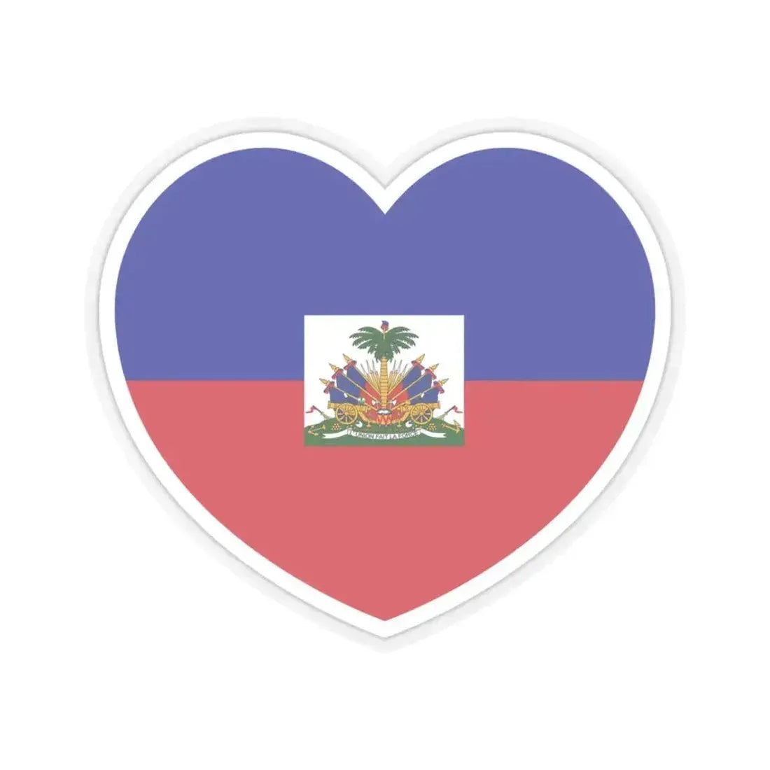 Heart Flag of Haiti - STICKER Vinyl Kiss-Cut Decal 3 Inch Transparent - The Sticker Space