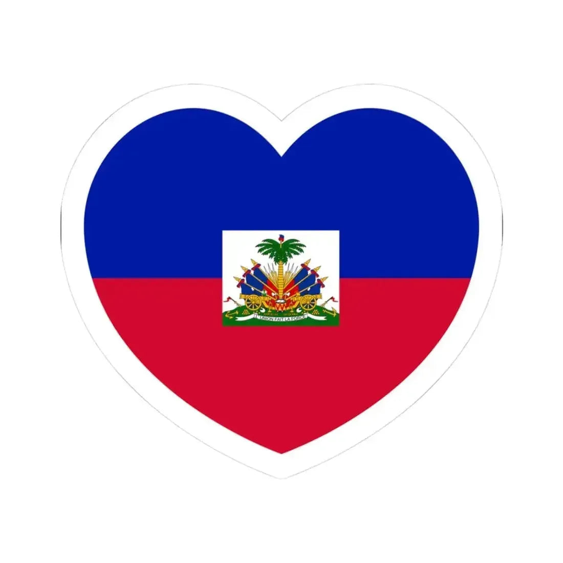 Heart Flag of Haiti - STICKER Vinyl Kiss-Cut Decal 3 Inch White - The Sticker Space
