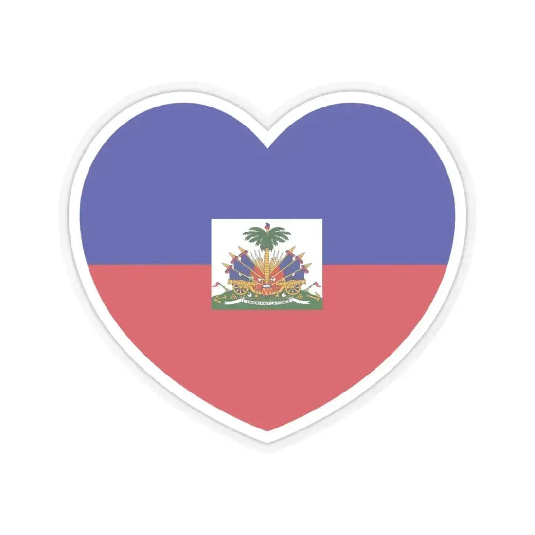 Heart Flag of Haiti - STICKER Vinyl Kiss-Cut Decal 4 Inch Transparent - The Sticker Space
