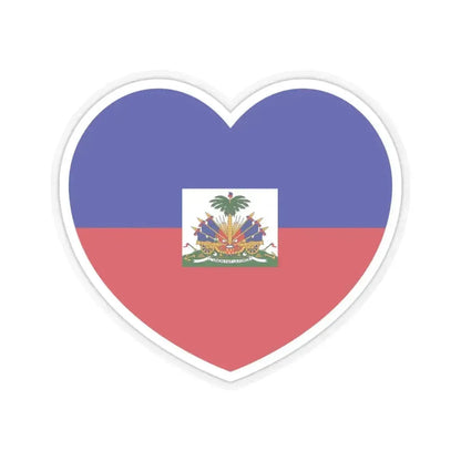 Heart Flag of Haiti - STICKER Vinyl Kiss-Cut Decal 4 Inch Transparent - The Sticker Space