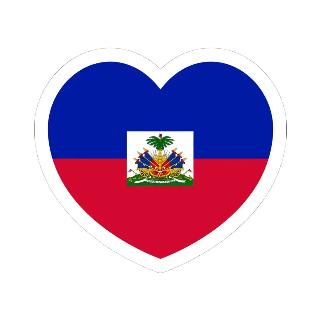 Heart Flag of Haiti - STICKER Vinyl Kiss-Cut Decal 4 Inch White - The Sticker Space