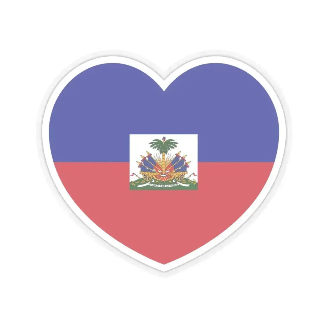 Heart Flag of Haiti - STICKER Vinyl Kiss-Cut Decal 6 Inch Transparent - The Sticker Space