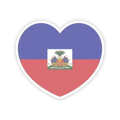 Heart Flag of Haiti - STICKER Vinyl Kiss-Cut Decal 6 Inch Transparent - The Sticker Space