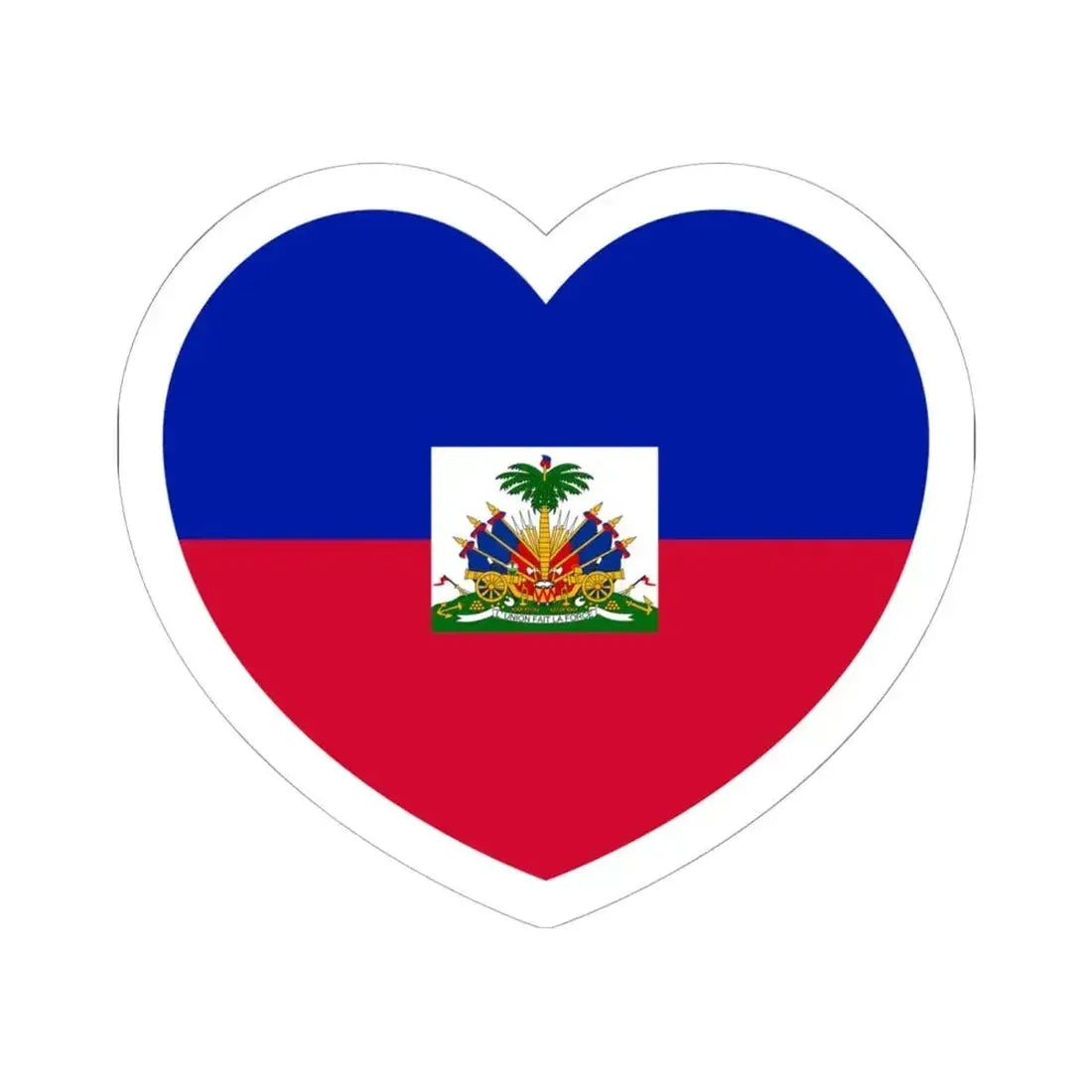 Heart Flag of Haiti - STICKER Vinyl Kiss-Cut Decal 6 Inch White - The Sticker Space