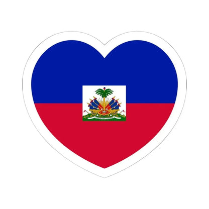 Heart Flag of Haiti - STICKER Vinyl Kiss-Cut Decal 6 Inch White - The Sticker Space