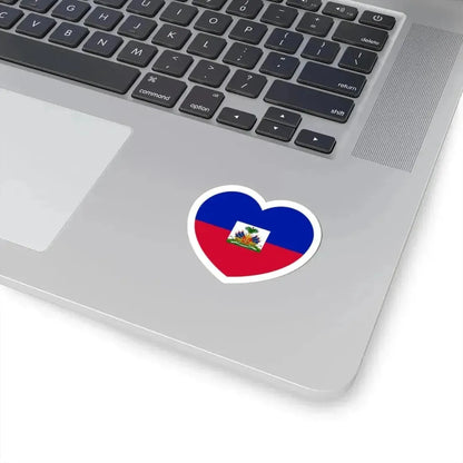 Heart Flag of Haiti - STICKER Vinyl Kiss-Cut Decal - The Sticker Space
