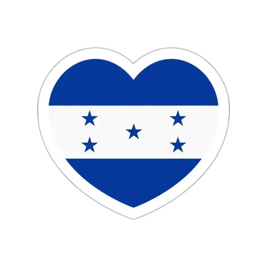 Heart Flag of Honduras 1949-2022 - STICKER Vinyl Die-Cut Decal White Die-Cut 2 Inch - The Sticker Space