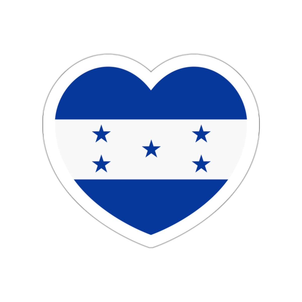 Heart Flag of Honduras 1949-2022 - STICKER Vinyl Die-Cut Decal-White-The Sticker Space