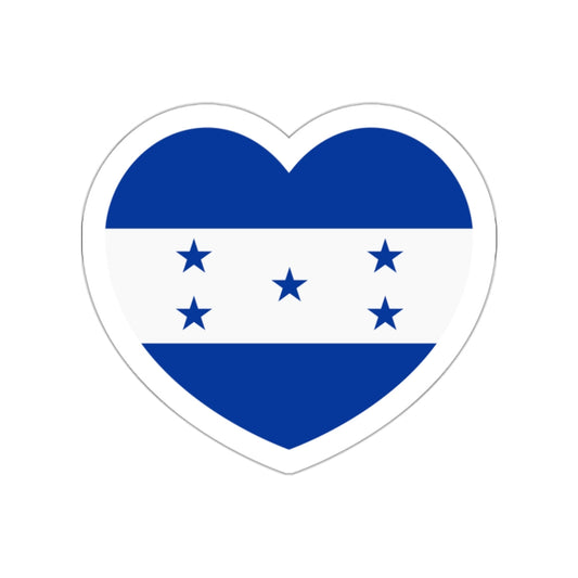 Heart Flag of Honduras 1949-2022 - STICKER Vinyl Die-Cut Decal-White-The Sticker Space