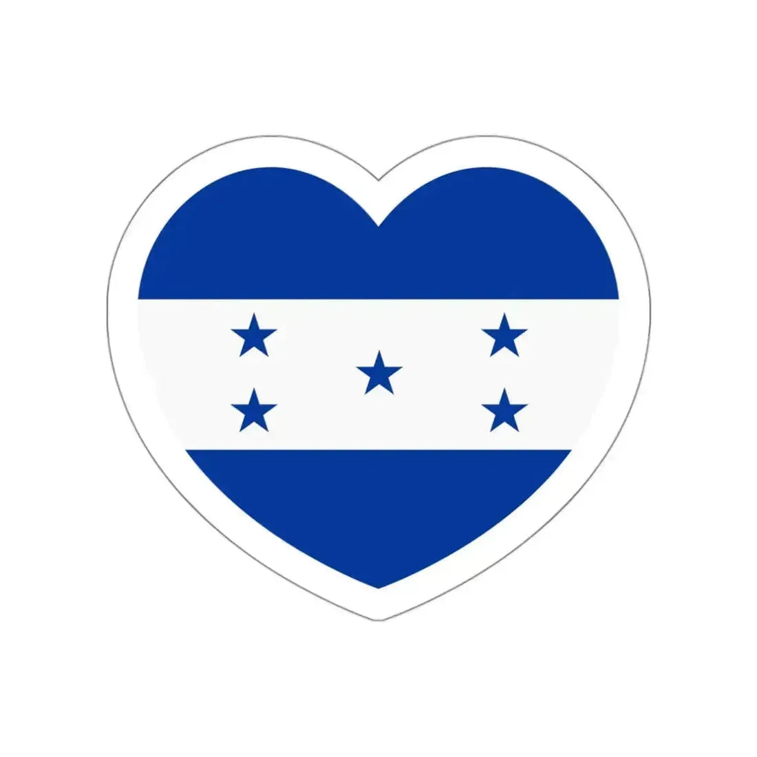 Heart Flag of Honduras 1949-2022 - STICKER Vinyl Die-Cut Decal White Die-Cut 3 Inch - The Sticker Space