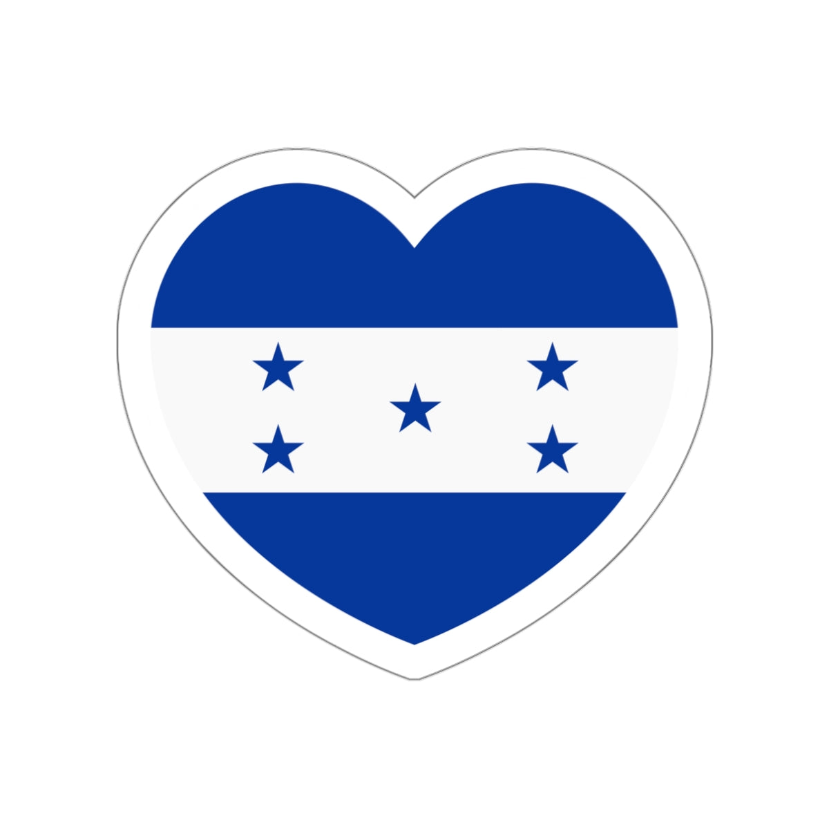 Heart Flag of Honduras 1949-2022 - STICKER Vinyl Die-Cut Decal-White-The Sticker Space