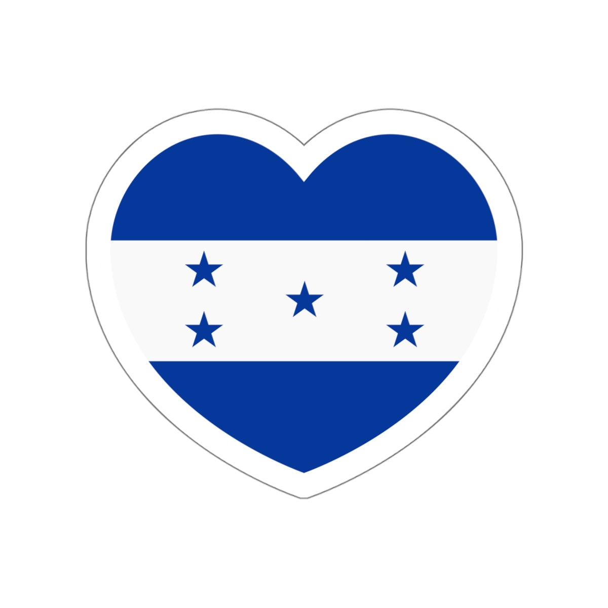 Heart Flag of Honduras 1949-2022 - STICKER Vinyl Die-Cut Decal-White-The Sticker Space