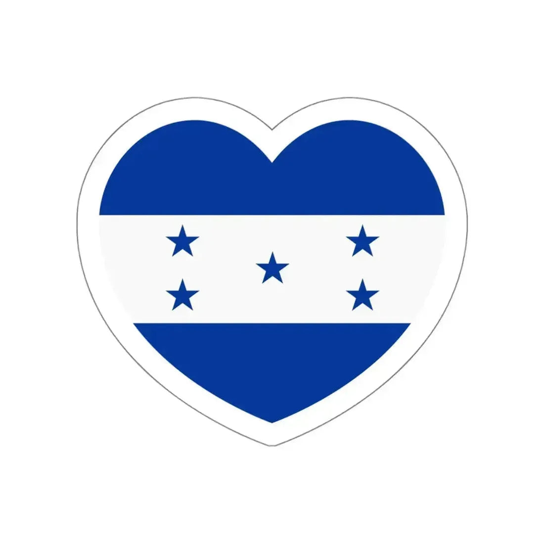Heart Flag of Honduras 1949-2022 - STICKER Vinyl Die-Cut Decal White Die-Cut 5 Inch - The Sticker Space