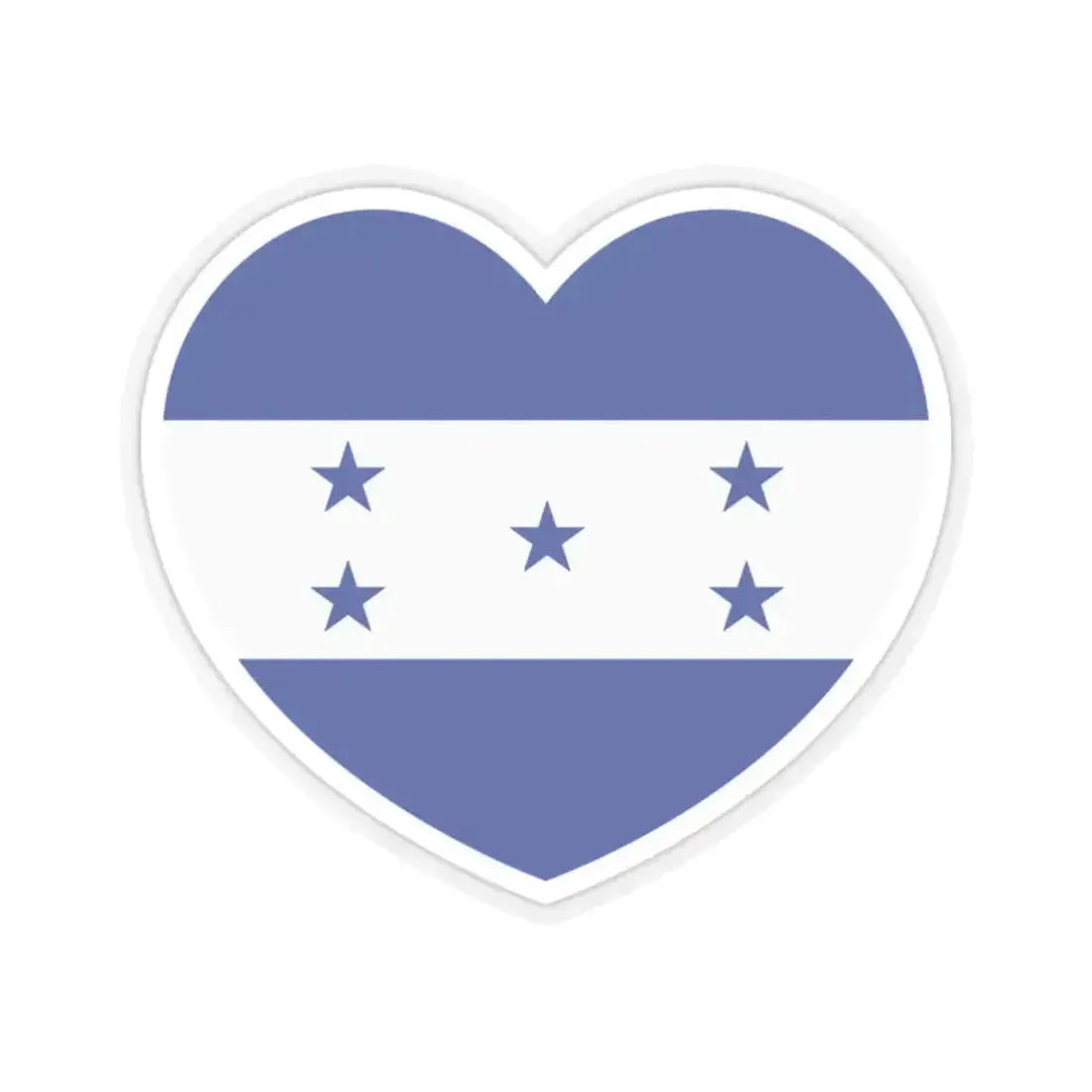 Heart Flag of Honduras 1949-2022 - STICKER Vinyl Kiss-Cut Decal 2 Inch Transparent - The Sticker Space