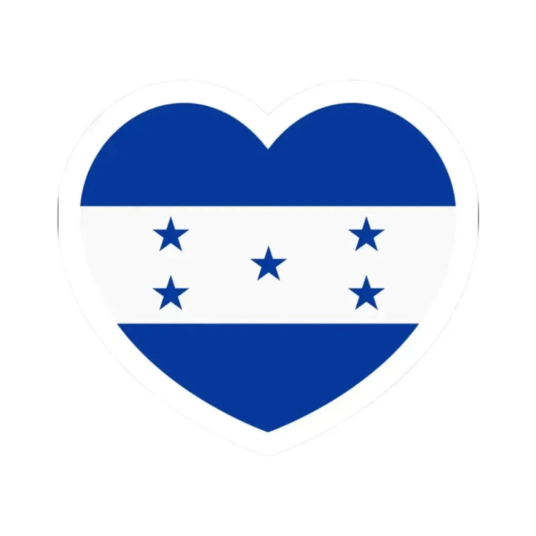 Heart Flag of Honduras 1949-2022 - STICKER Vinyl Kiss-Cut Decal 2 Inch White - The Sticker Space