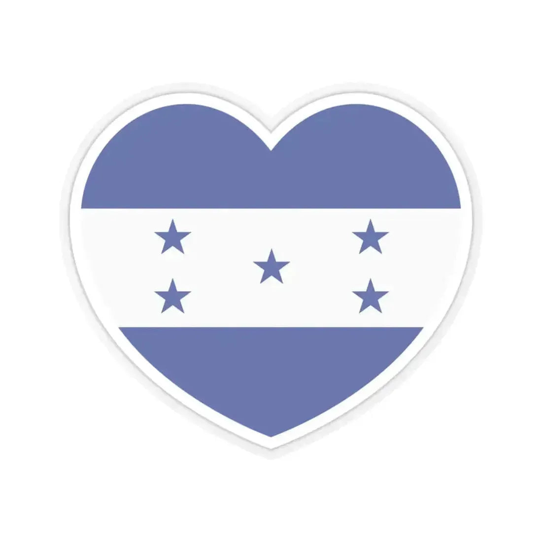 Heart Flag of Honduras 1949-2022 - STICKER Vinyl Kiss-Cut Decal 3 Inch Transparent - The Sticker Space