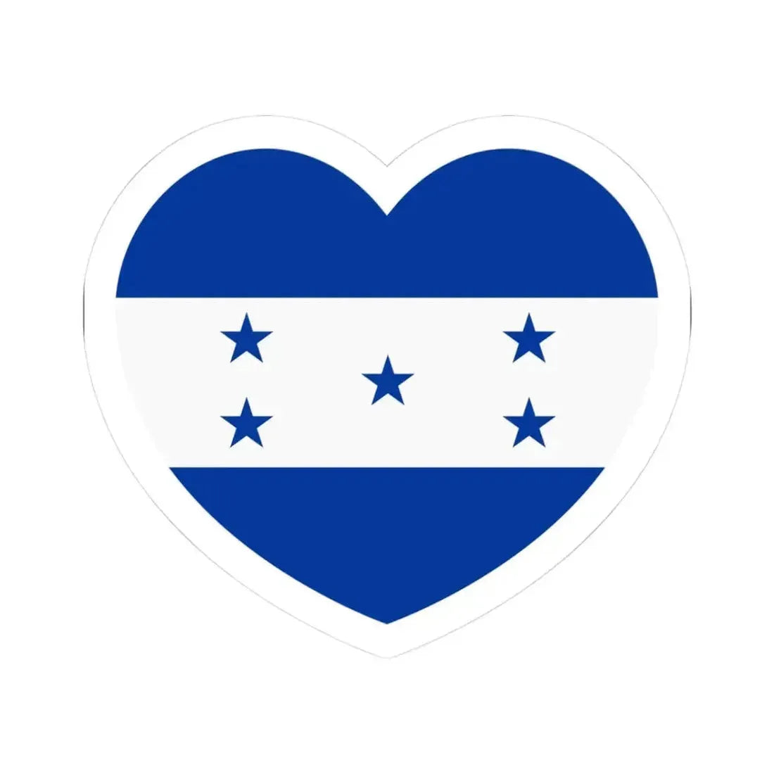 Heart Flag of Honduras 1949-2022 - STICKER Vinyl Kiss-Cut Decal 3 Inch White - The Sticker Space