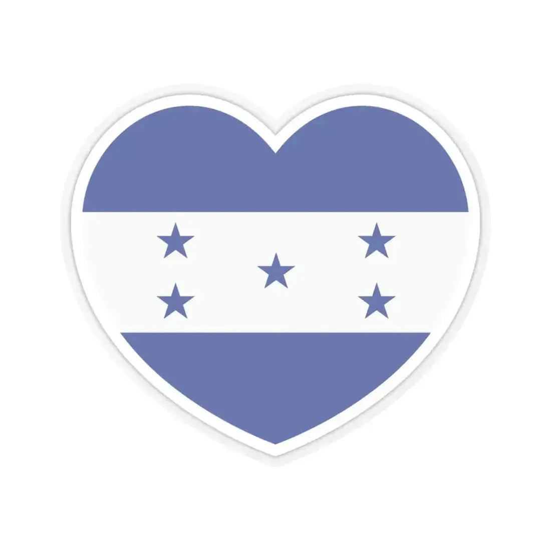 Heart Flag of Honduras 1949-2022 - STICKER Vinyl Kiss-Cut Decal 4 Inch Transparent - The Sticker Space
