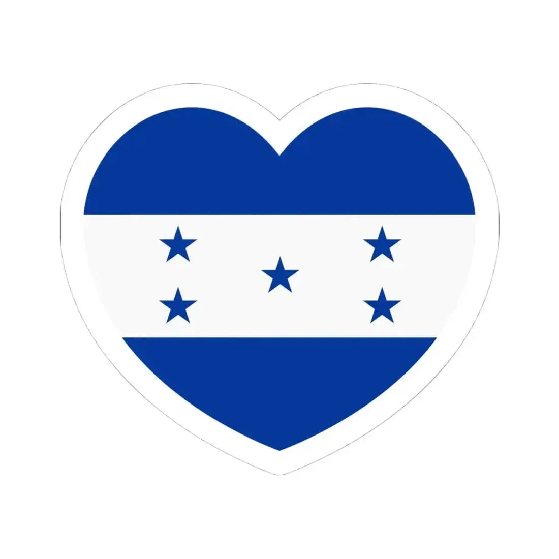 Heart Flag of Honduras 1949-2022 - STICKER Vinyl Kiss-Cut Decal 4 Inch White - The Sticker Space