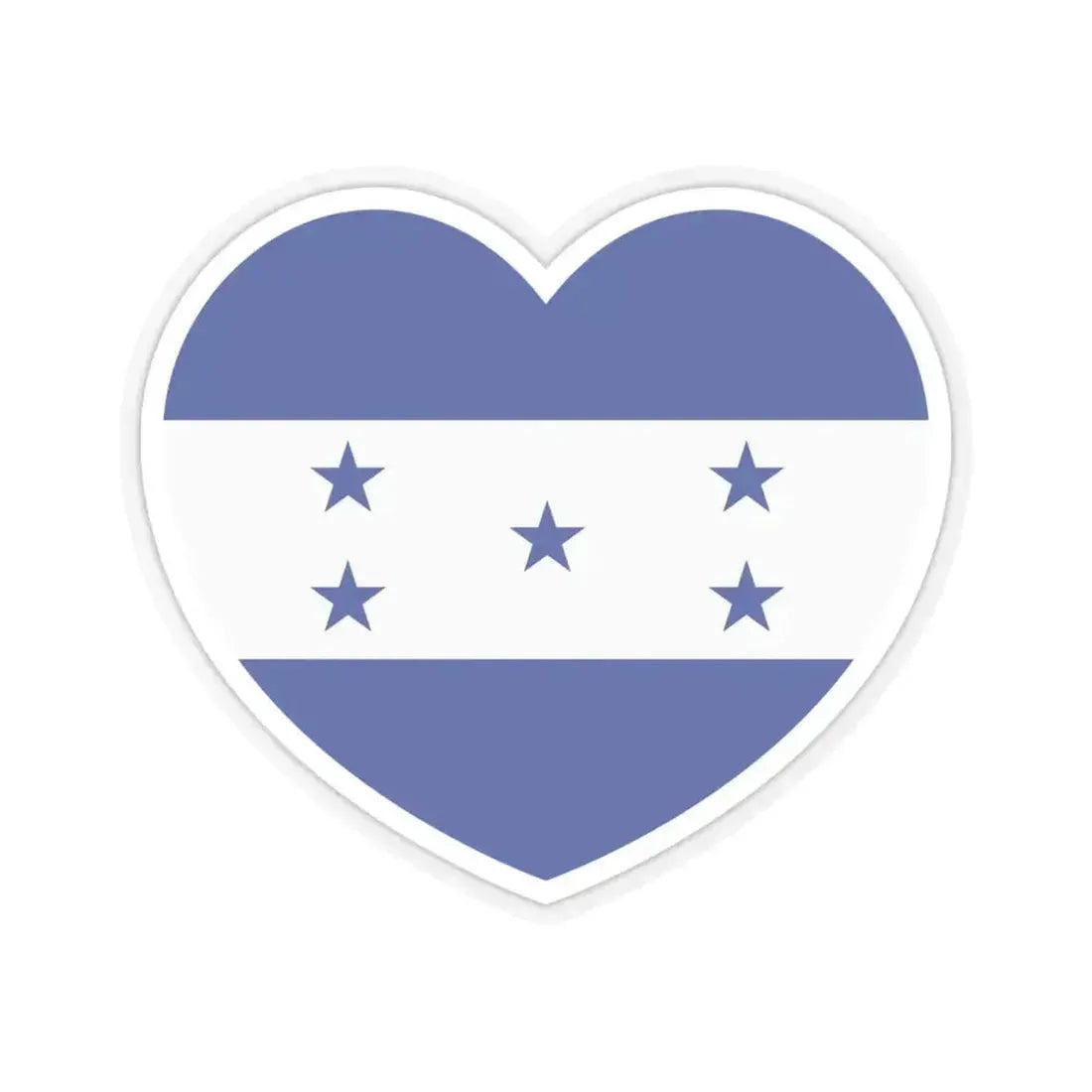Heart Flag of Honduras 1949-2022 - STICKER Vinyl Kiss-Cut Decal 6 Inch Transparent - The Sticker Space