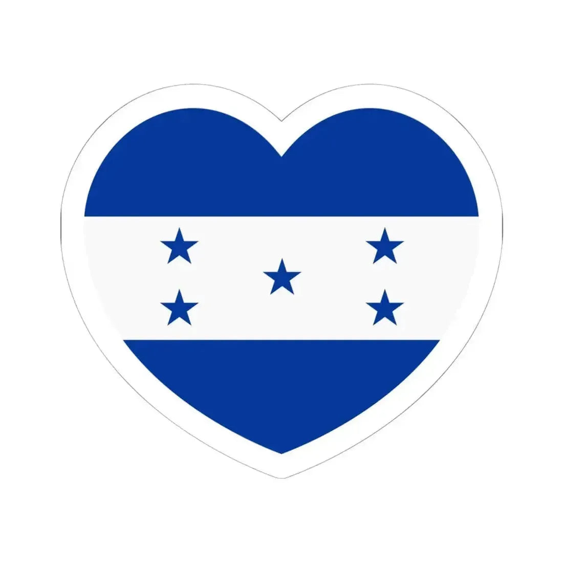 Heart Flag of Honduras 1949-2022 - STICKER Vinyl Kiss-Cut Decal 6 Inch White - The Sticker Space