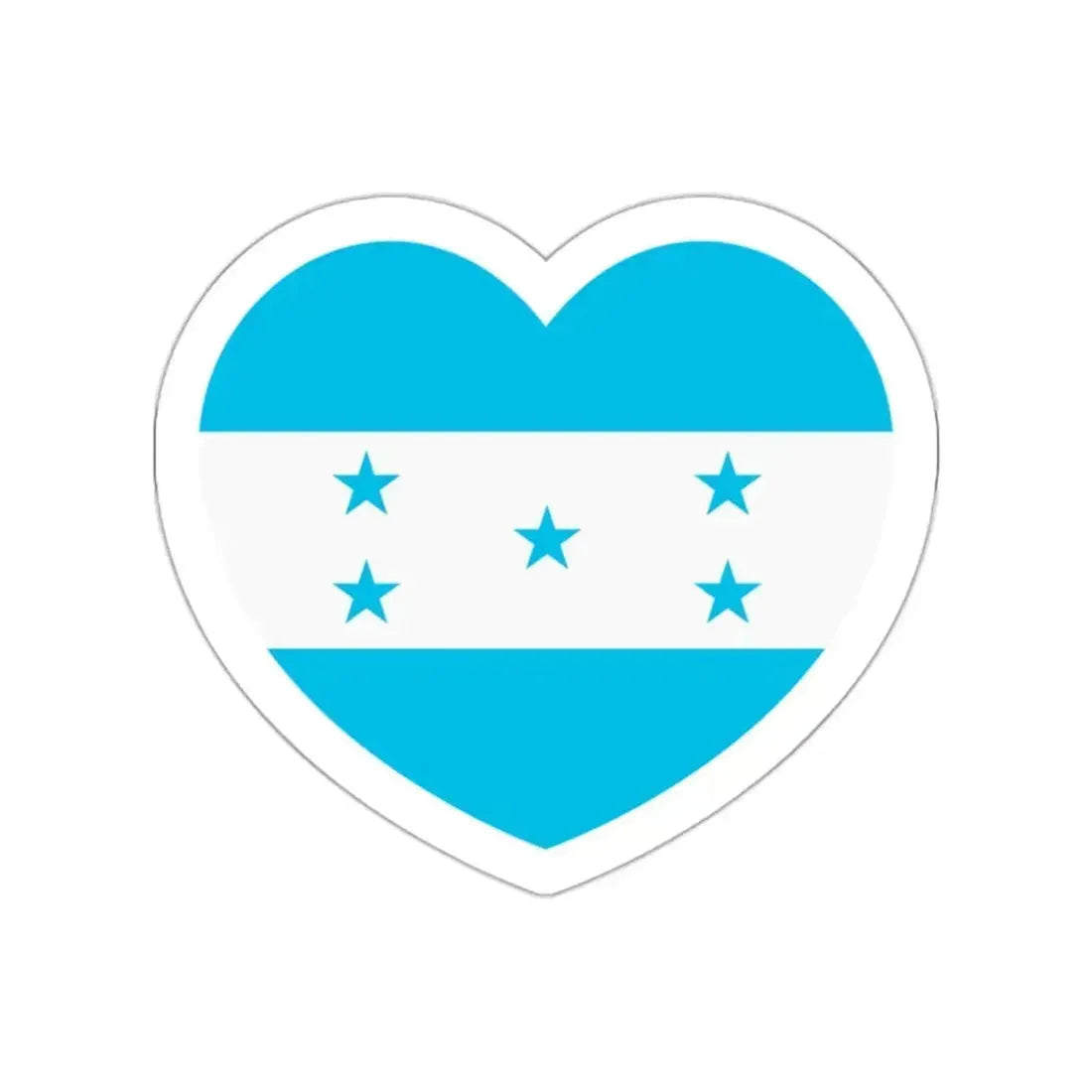 Heart Flag of Honduras - STICKER Vinyl Die-Cut Decal White Die-Cut 2 Inch - The Sticker Space