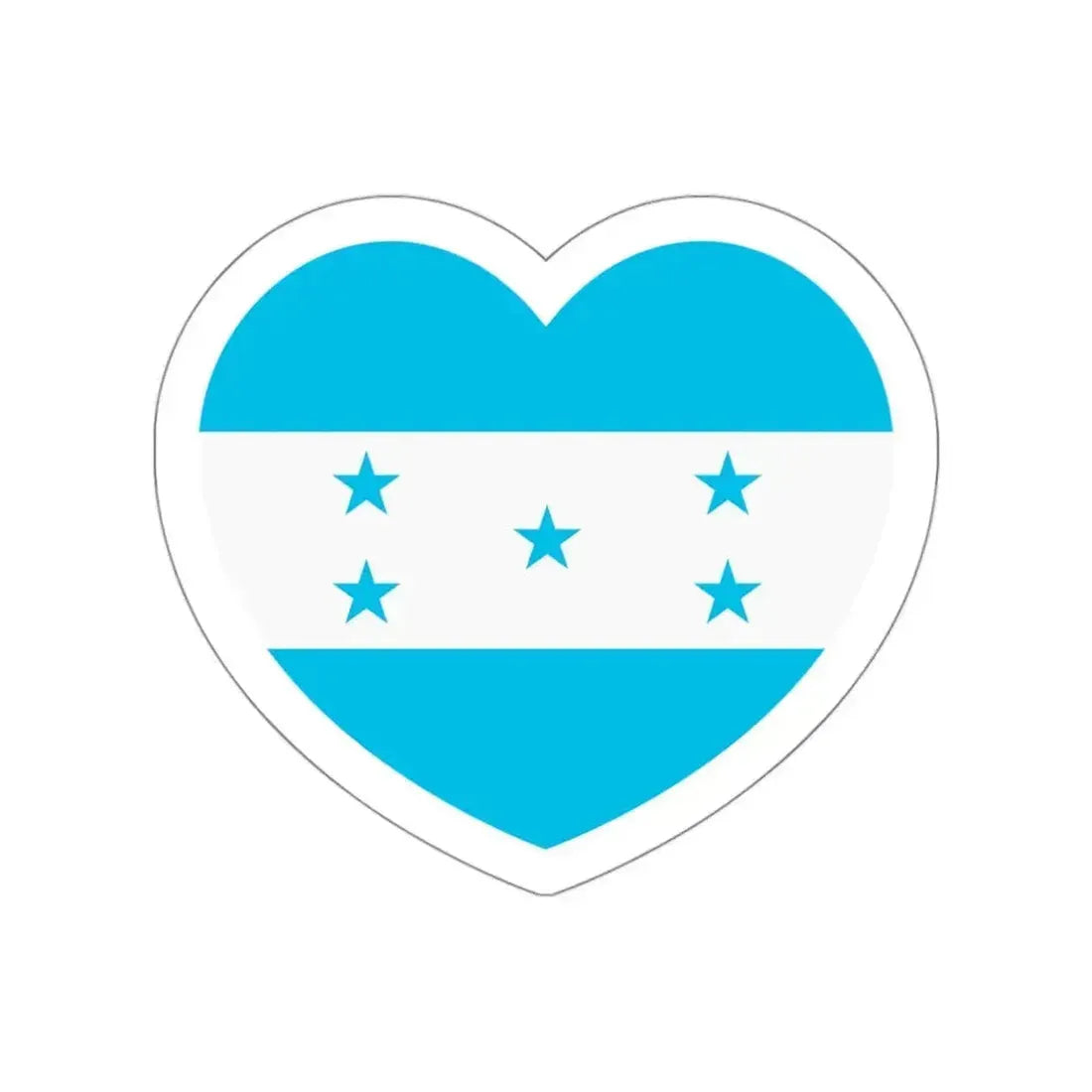 Heart Flag of Honduras - STICKER Vinyl Die-Cut Decal White Die-Cut 3 Inch - The Sticker Space