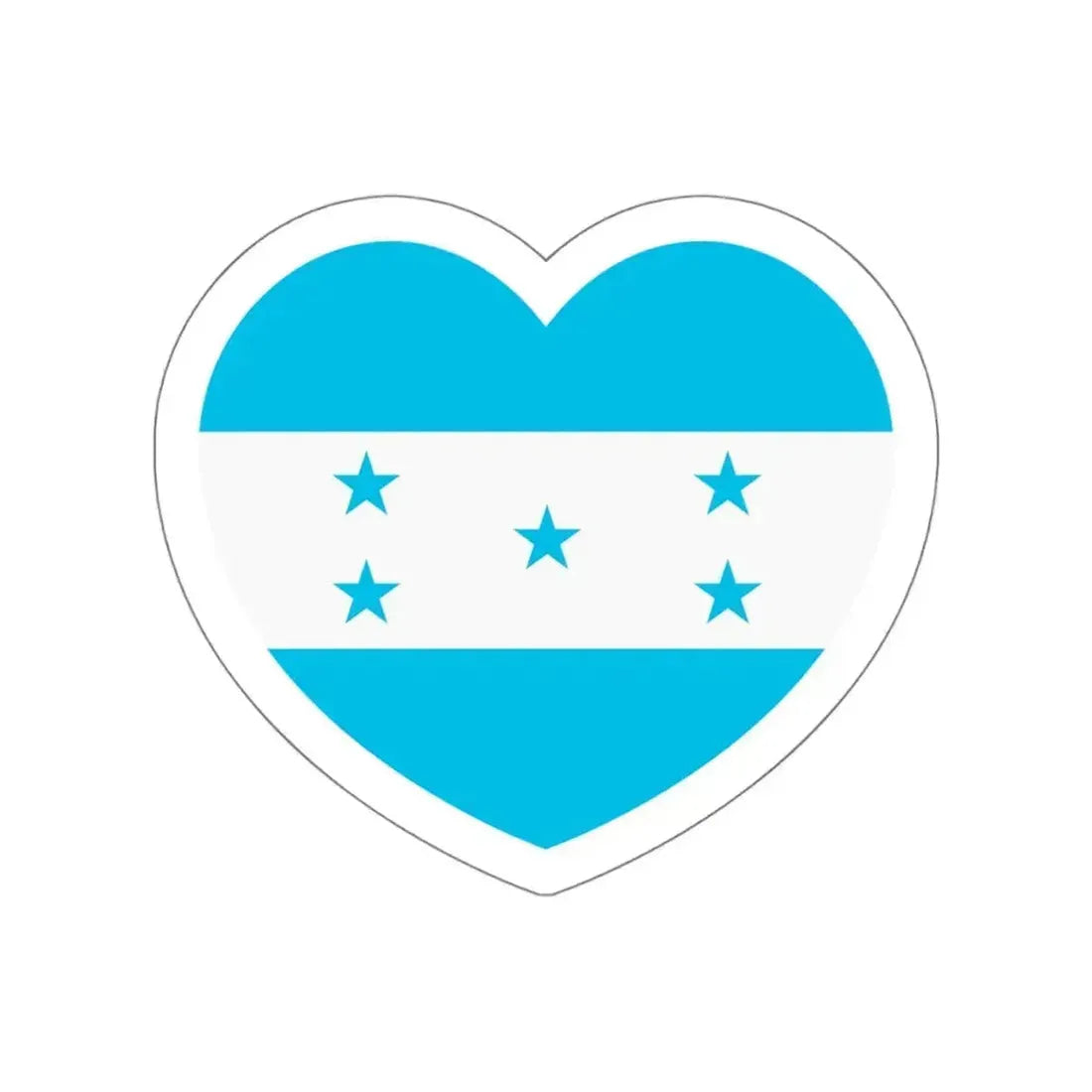 Heart Flag of Honduras - STICKER Vinyl Die-Cut Decal White Die-Cut 5 Inch - The Sticker Space