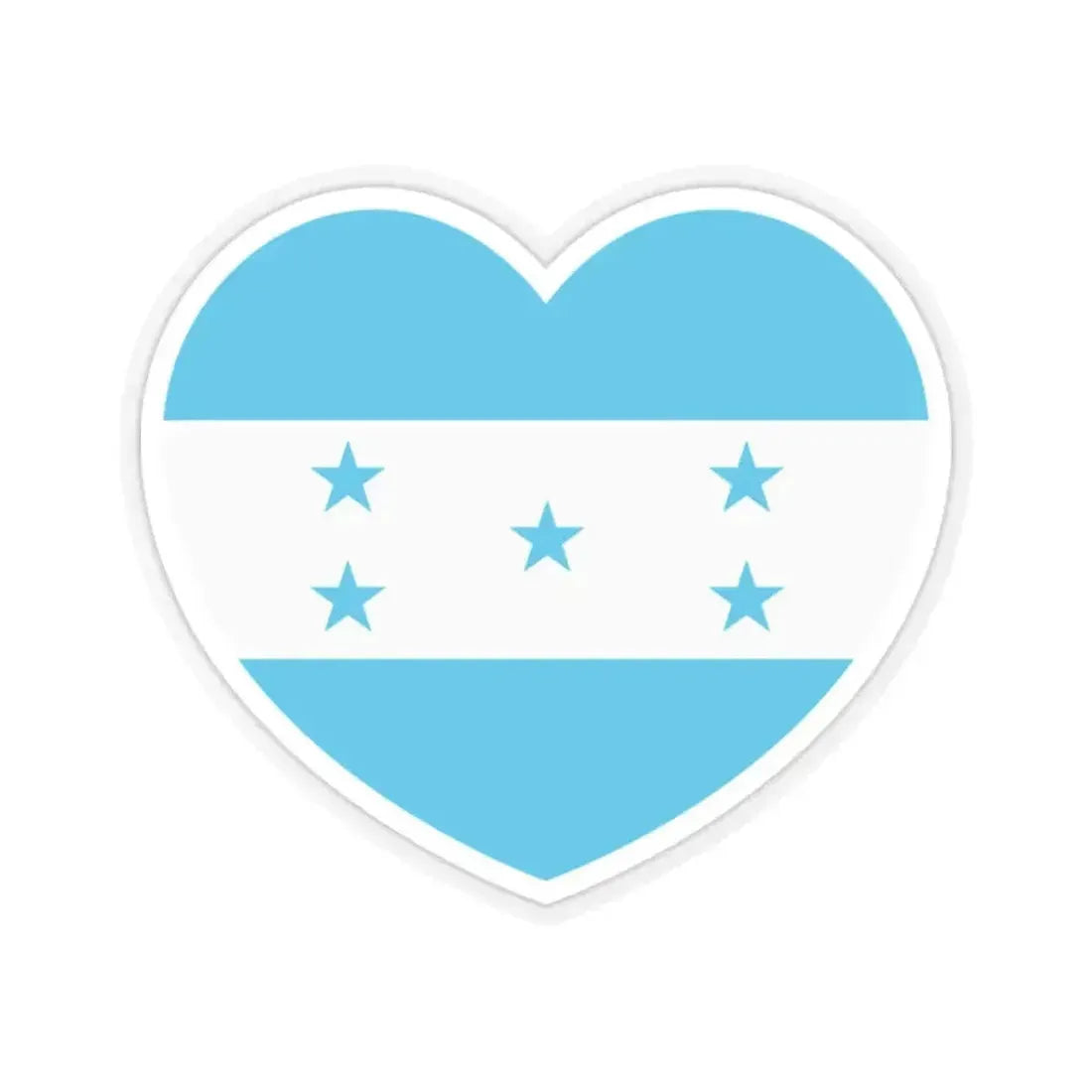 Heart Flag of Honduras - STICKER Vinyl Kiss-Cut Decal 2 Inch Transparent - The Sticker Space