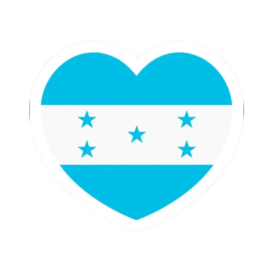 Heart Flag of Honduras - STICKER Vinyl Kiss-Cut Decal 2 Inch White - The Sticker Space