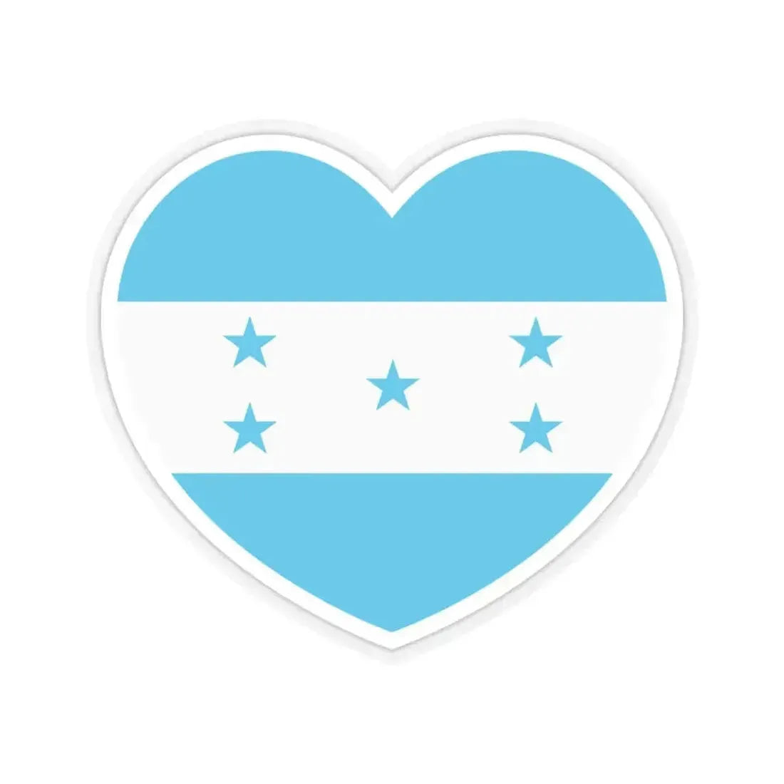 Heart Flag of Honduras - STICKER Vinyl Kiss-Cut Decal 3 Inch Transparent - The Sticker Space