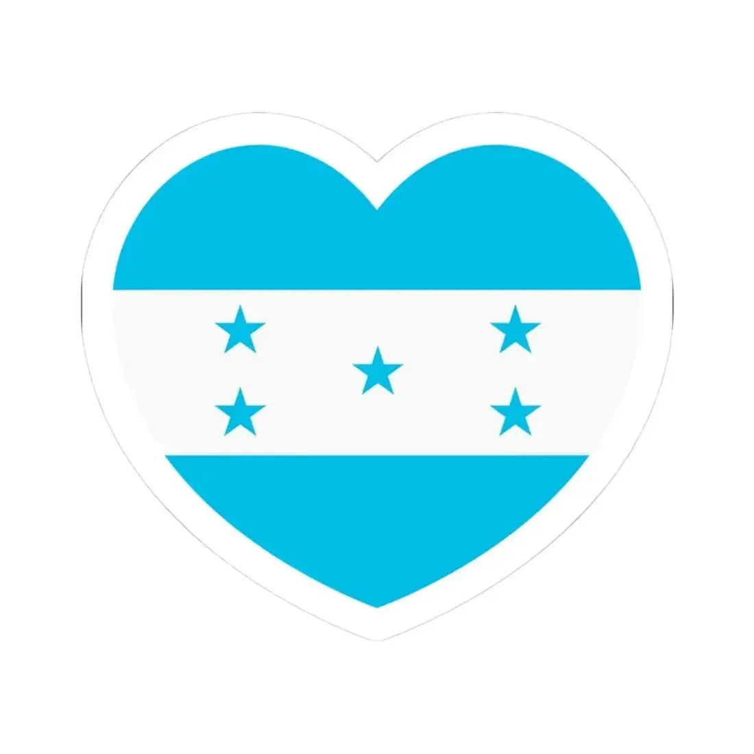 Heart Flag of Honduras - STICKER Vinyl Kiss-Cut Decal 3 Inch White - The Sticker Space